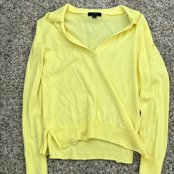 J. Crew Sweaters - J. Crew Light Yellow Collared Sweater